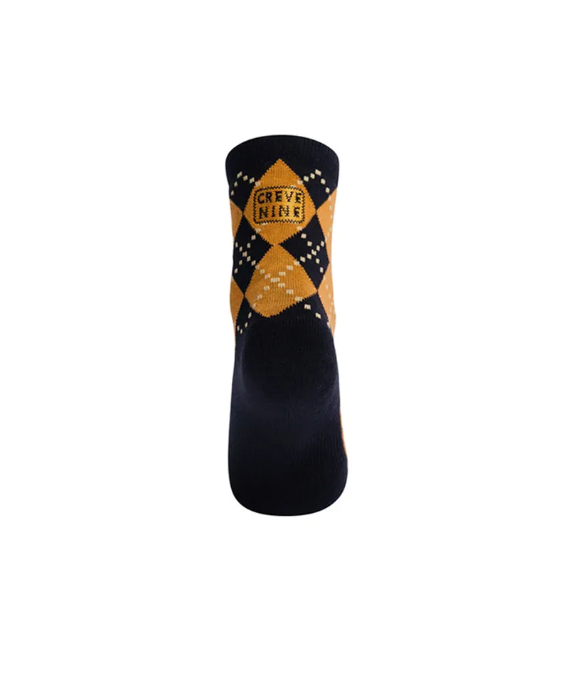 CREVE NINE: Argyle Middle Socks - Camel