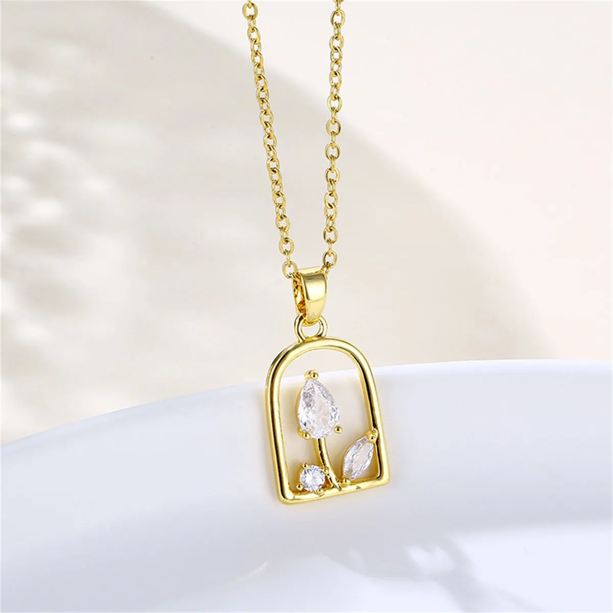 Crystal & 18K Gold-Plated Vase Pendant Necklace