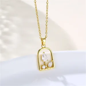 Crystal & 18K Gold-Plated Vase Pendant Necklace