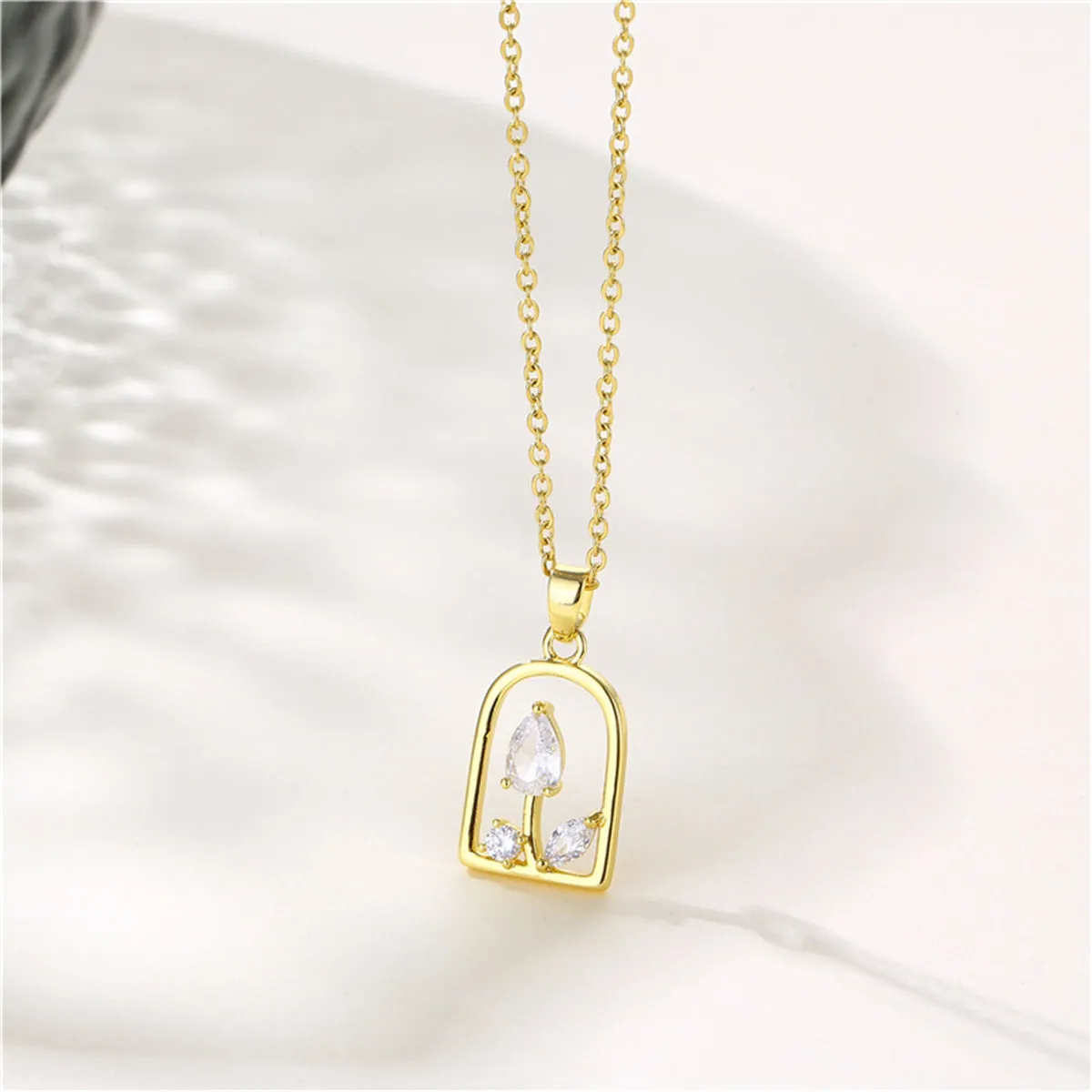 Crystal & 18K Gold-Plated Vase Pendant Necklace