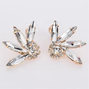 Crystal & Cubic Zirconia 18K Gold-Plated Stud Earrings
