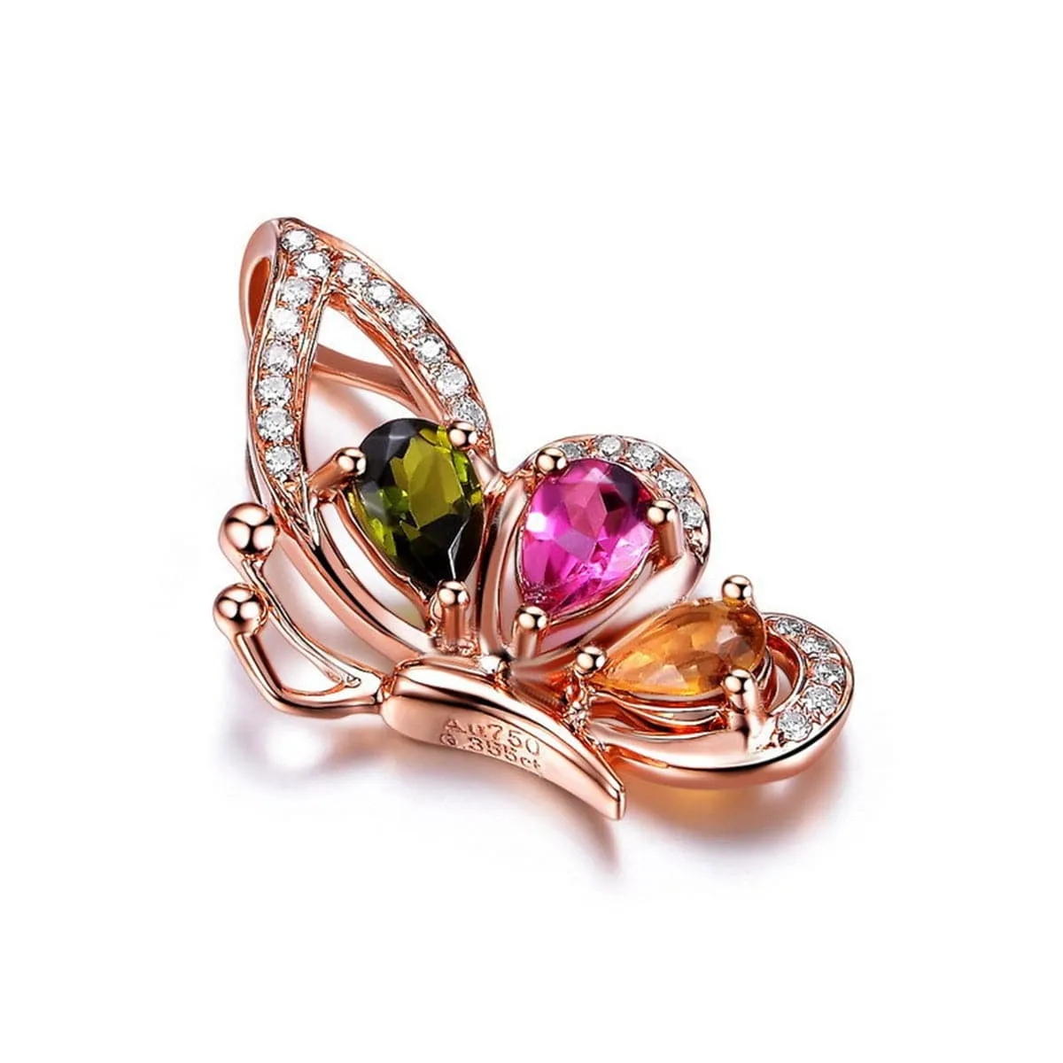 Crystal & Cubic Zirconia Butterfly Pendant Necklace