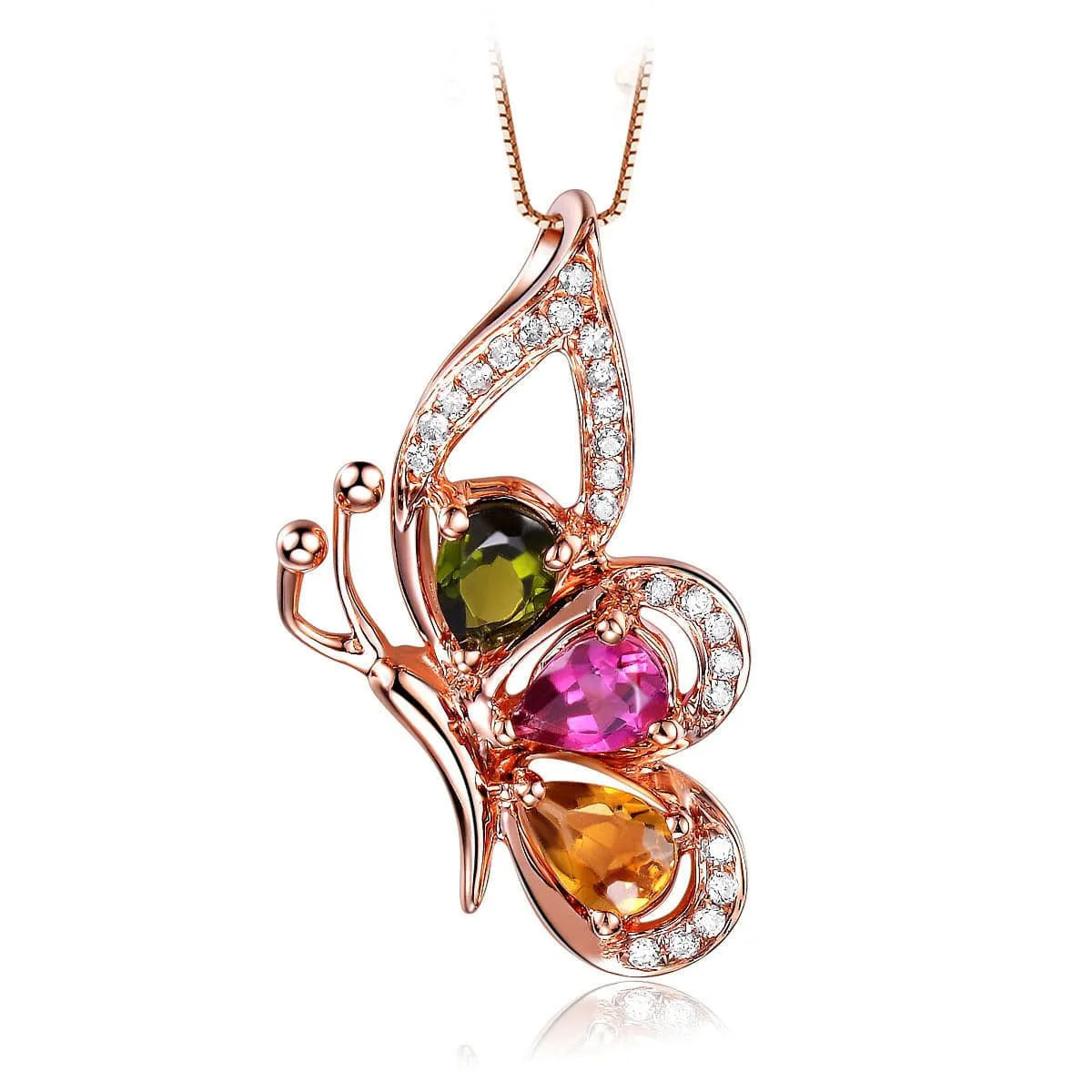 Crystal & Cubic Zirconia Butterfly Pendant Necklace