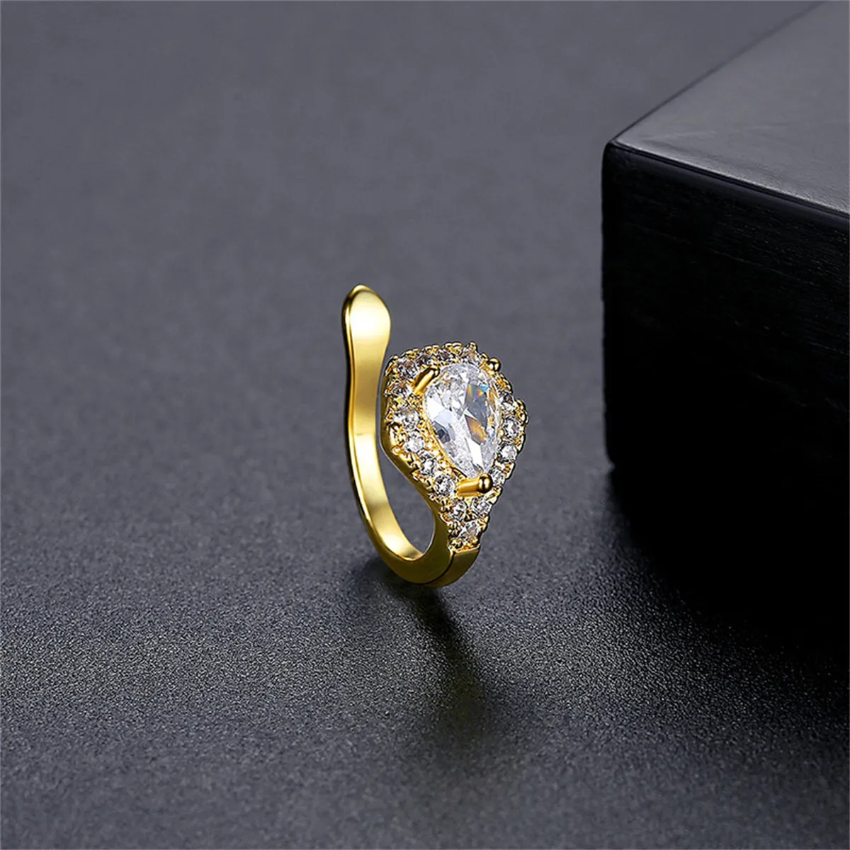 Crystal & Cubic Zirconia Drop Ear Cuff