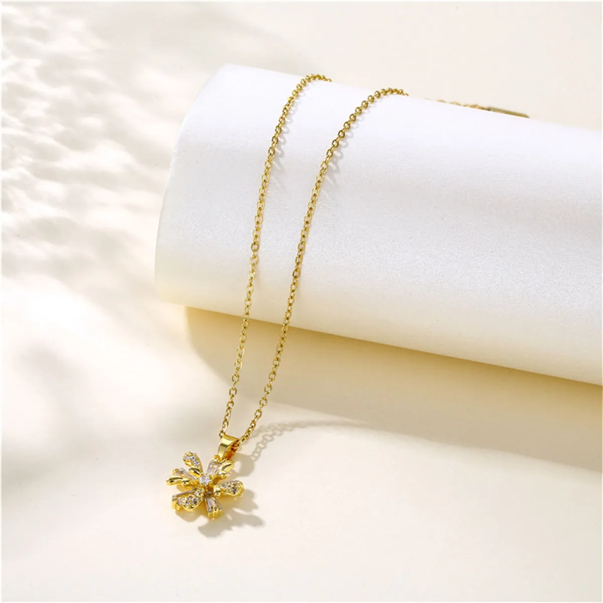 Crystal & Cubic Zirconia Floral Pendant Necklace