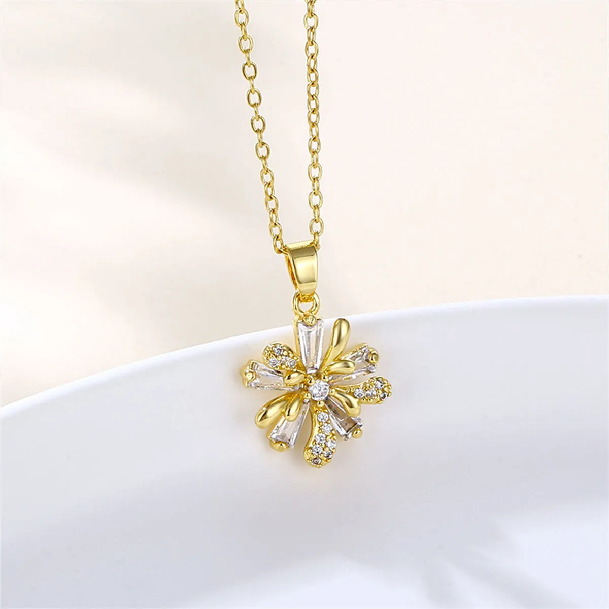 Crystal & Cubic Zirconia Floral Pendant Necklace