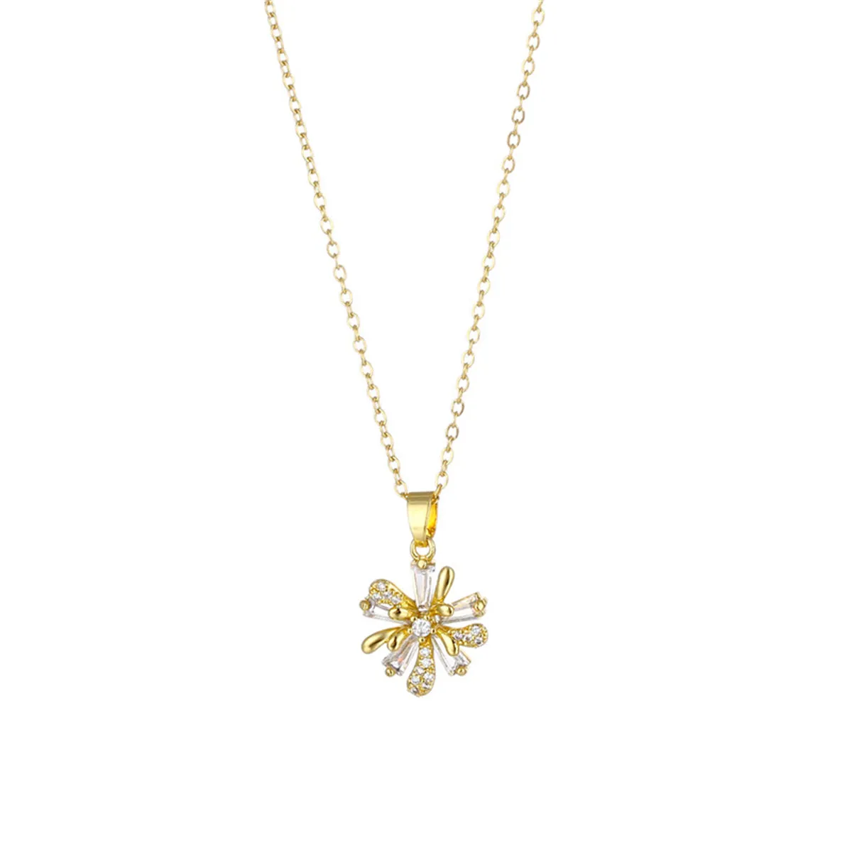 Crystal & Cubic Zirconia Floral Pendant Necklace