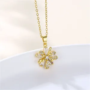 Crystal & Cubic Zirconia Floral Pendant Necklace