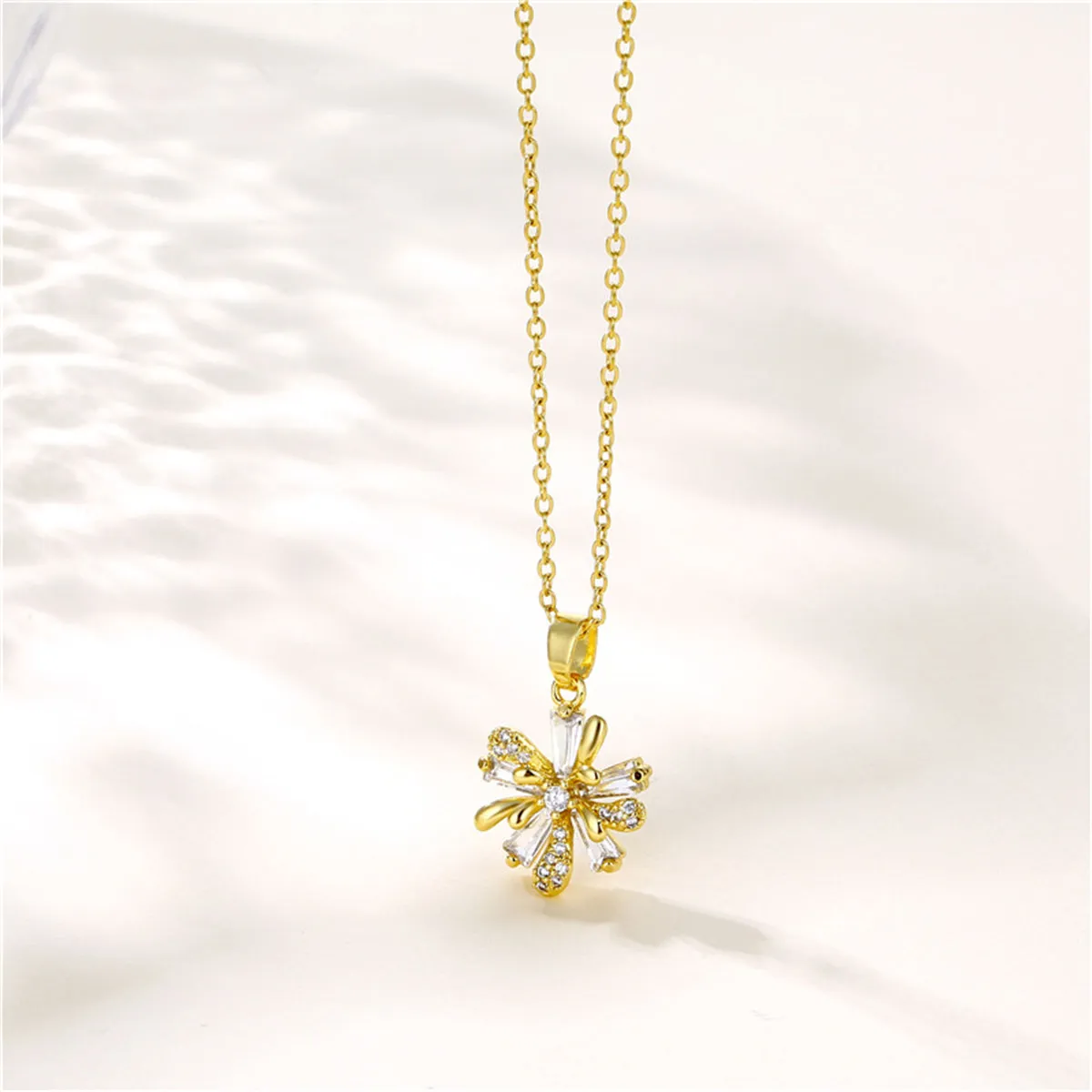 Crystal & Cubic Zirconia Floral Pendant Necklace
