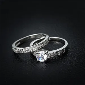 Crystal & Cubic Zirconia Pavé Stacking Ring Set