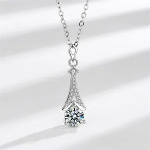 Crystal & Cubic Zirconia Silver-Plated Arrow Pendant Necklace