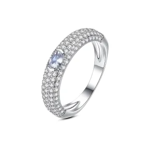 Crystal & Cubic Zirconia Silver-Plated Band Ring