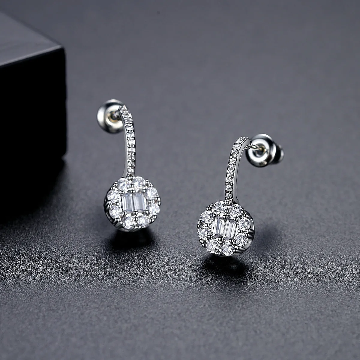 Crystal & Cubic Zirconia Silver-Plated Guitar Drop Earrings