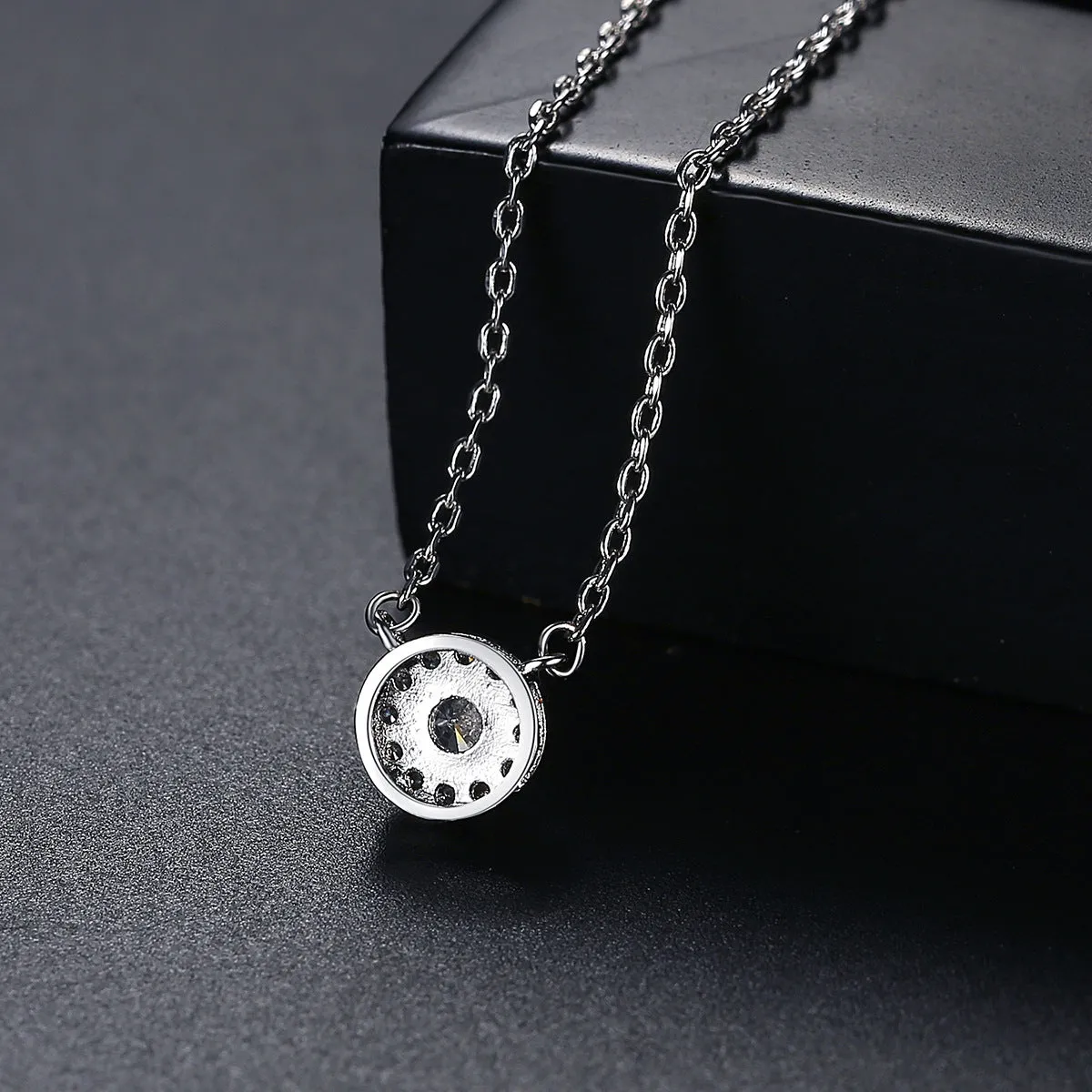 Crystal & Cubic Zirconia Silver-Plated Halo Pendant Necklace