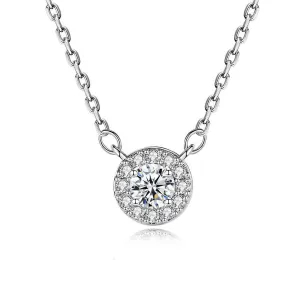 Crystal & Cubic Zirconia Silver-Plated Halo Pendant Necklace