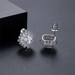 Crystal & Cubic Zirconia Silver-Plated Hola Stud Earrings