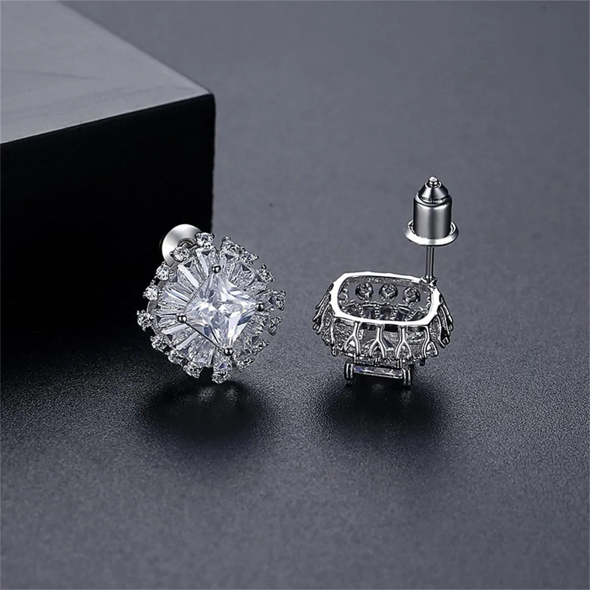Crystal & Cubic Zirconia Silver-Plated Hola Stud Earrings