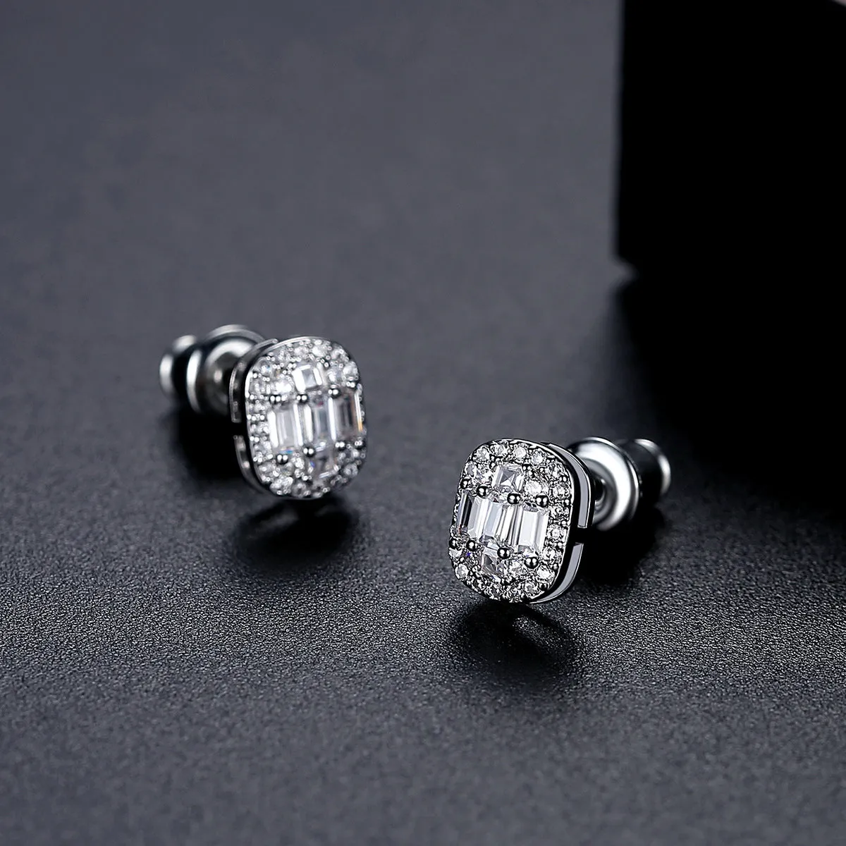 Crystal & Cubic Zirconia Silver-Plated Oval Stud Earrings