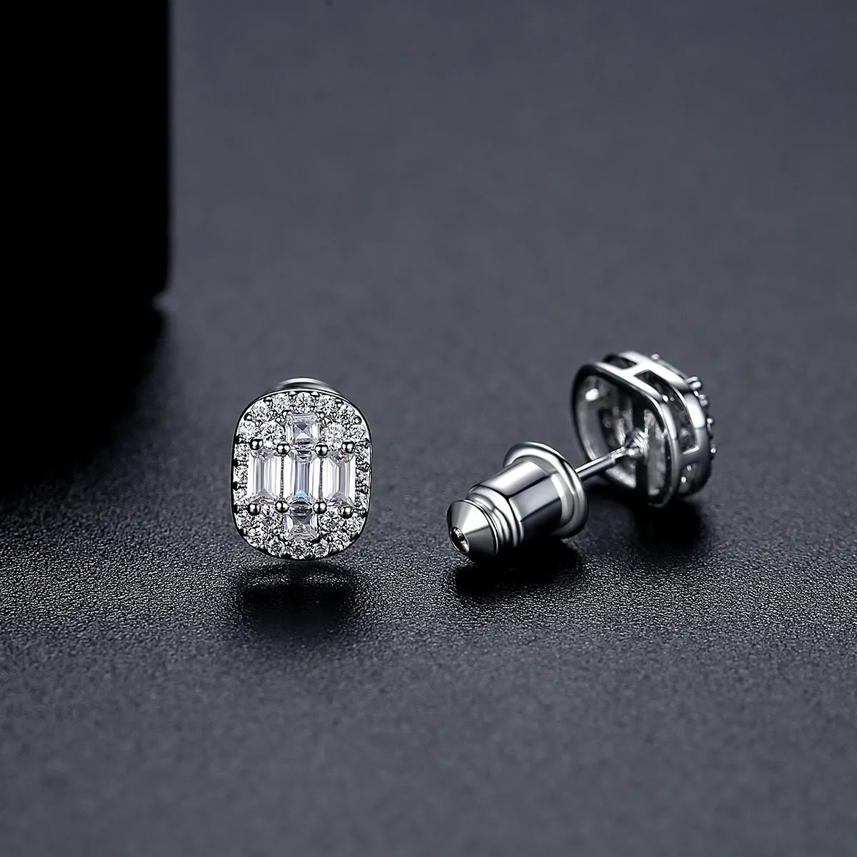Crystal & Cubic Zirconia Silver-Plated Oval Stud Earrings