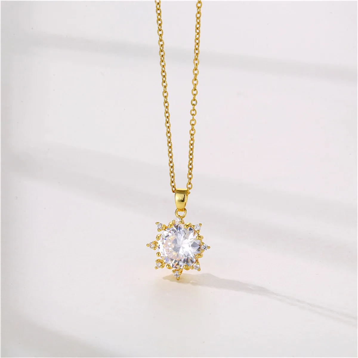 Crystal & Cubic Zirconia Sun Pendant Necklace