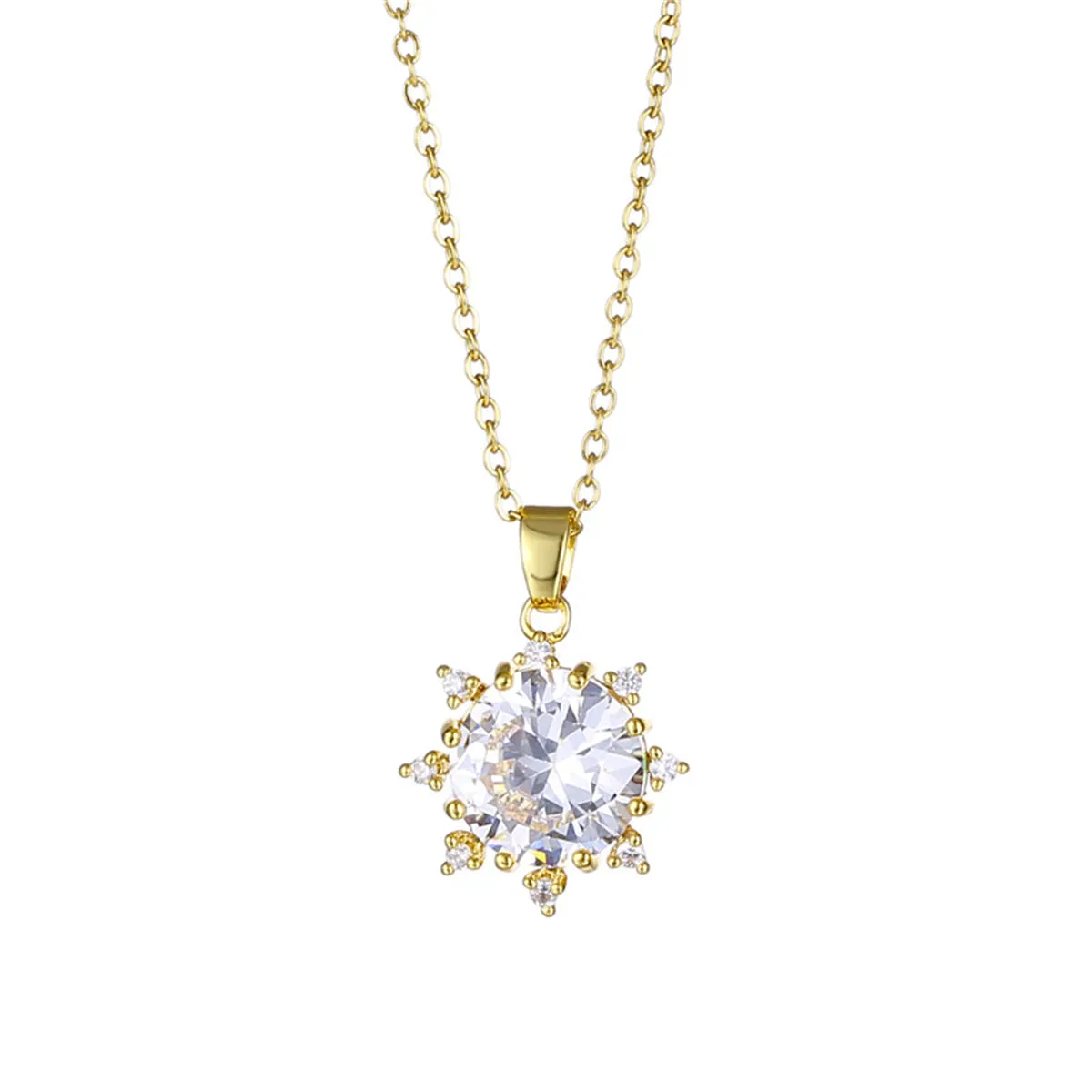 Crystal & Cubic Zirconia Sun Pendant Necklace
