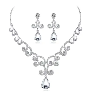 Crystal & Cubic Zirconia Swirl Collar Necklace Set