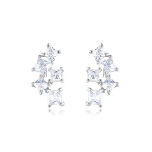 Crystal & Silver-Plated Cluster Stud Earrings