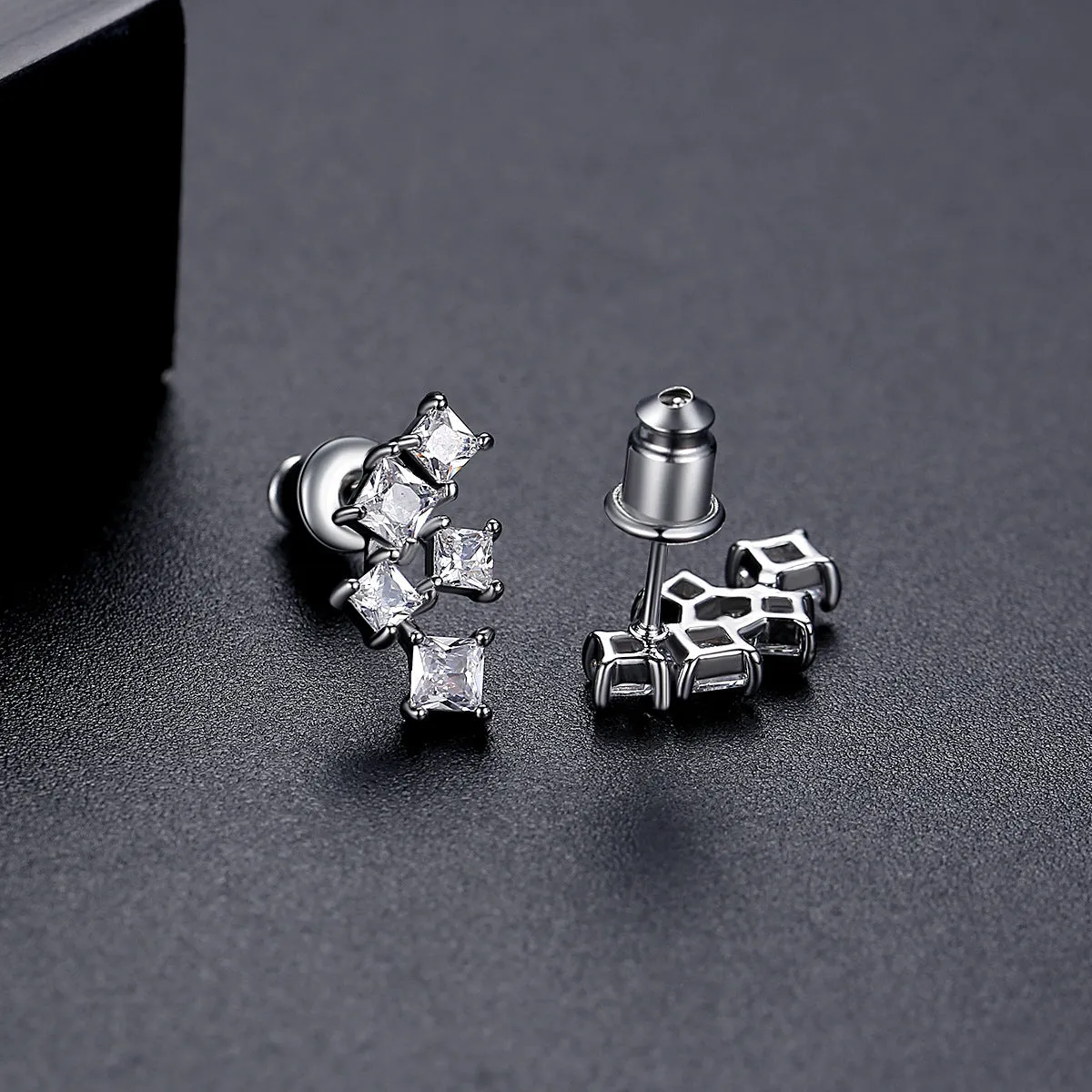 Crystal & Silver-Plated Cluster Stud Earrings