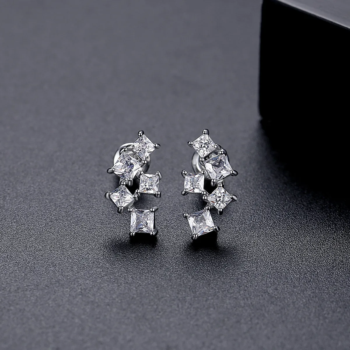 Crystal & Silver-Plated Cluster Stud Earrings