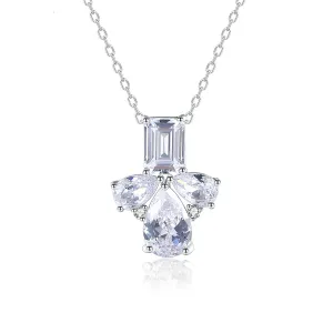 Crystal & Silver-Plated Geometric Pendant Necklace