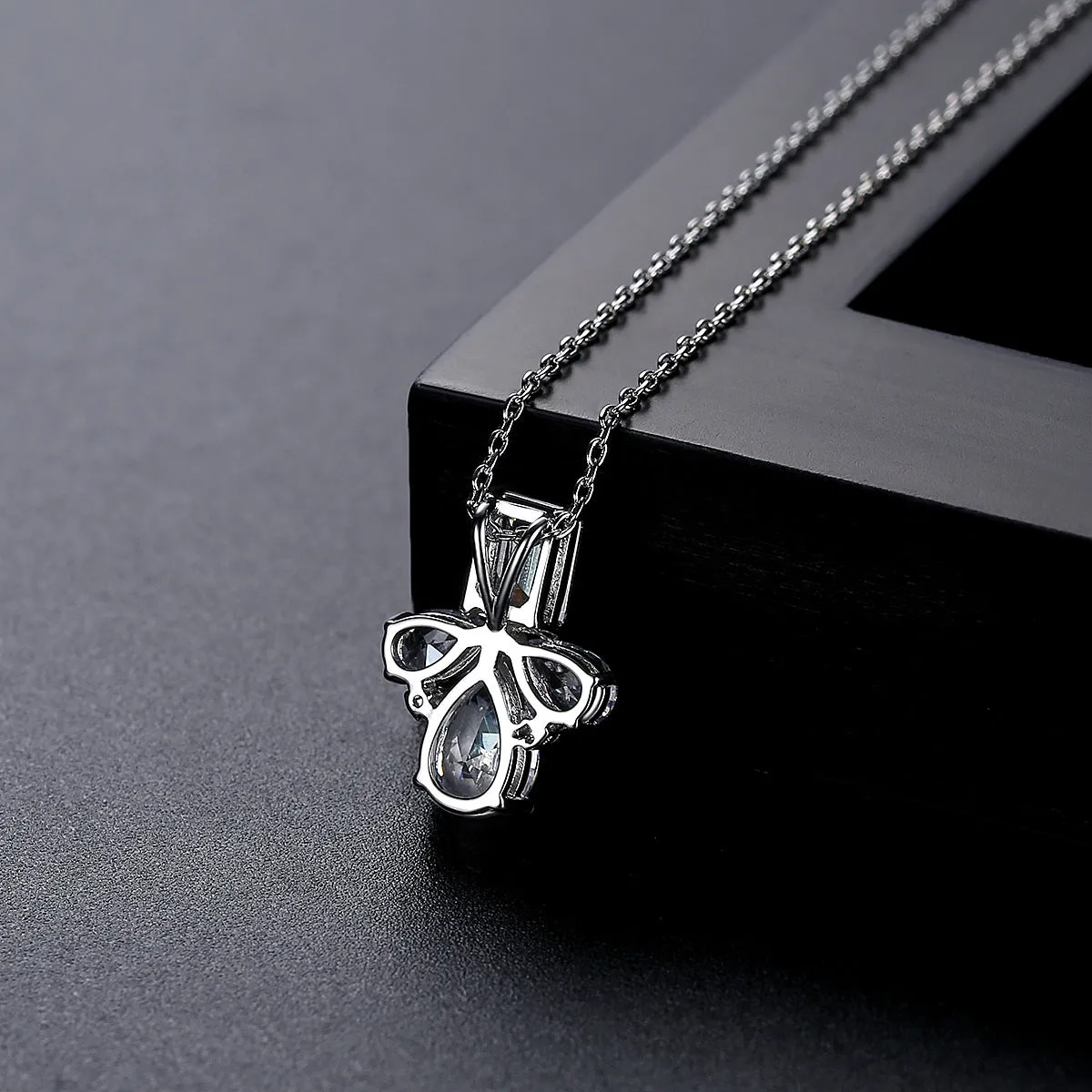 Crystal & Silver-Plated Geometric Pendant Necklace