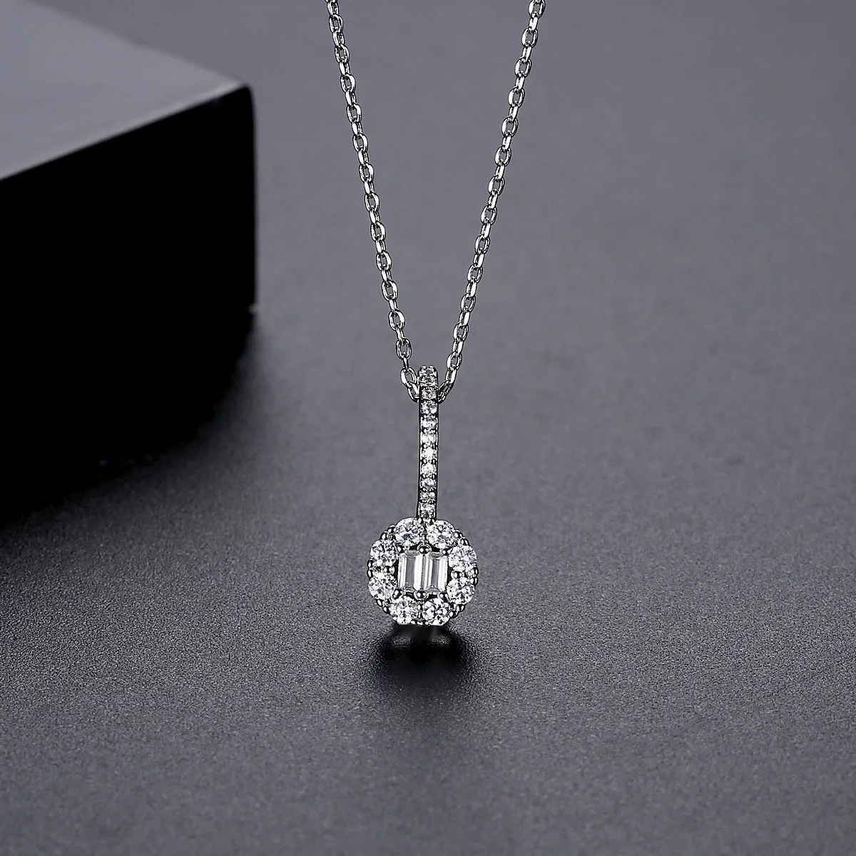 Crystal & Silver-Plated Guitar Pendant Necklace