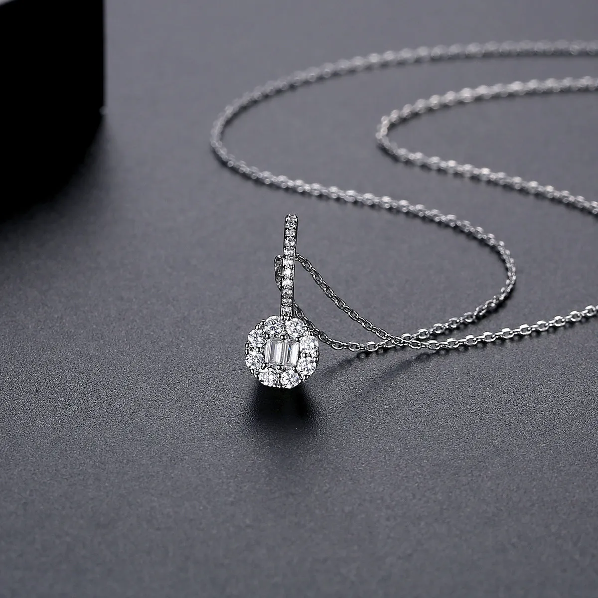 Crystal & Silver-Plated Guitar Pendant Necklace