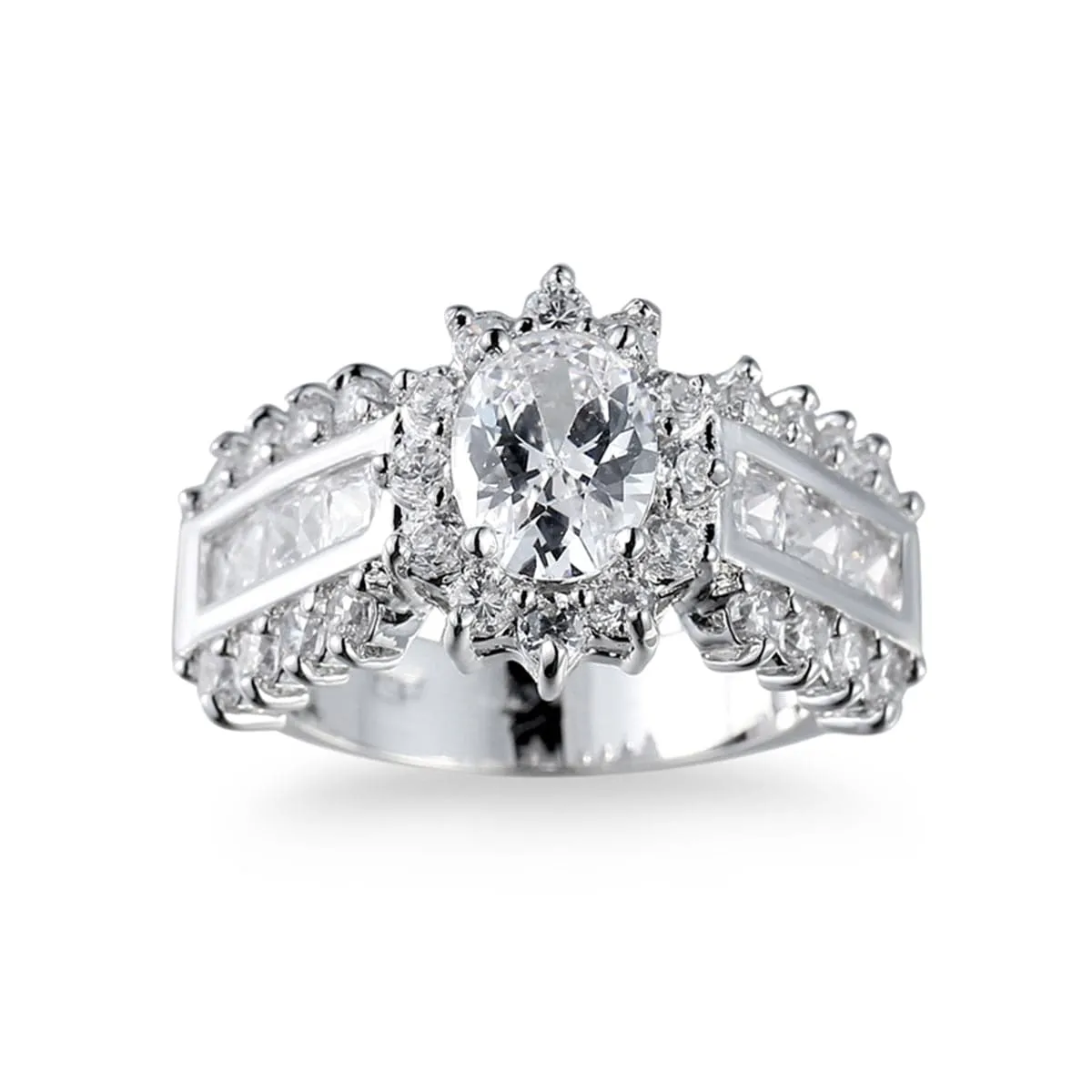 Crystal & Silver-Plated Hola Ring