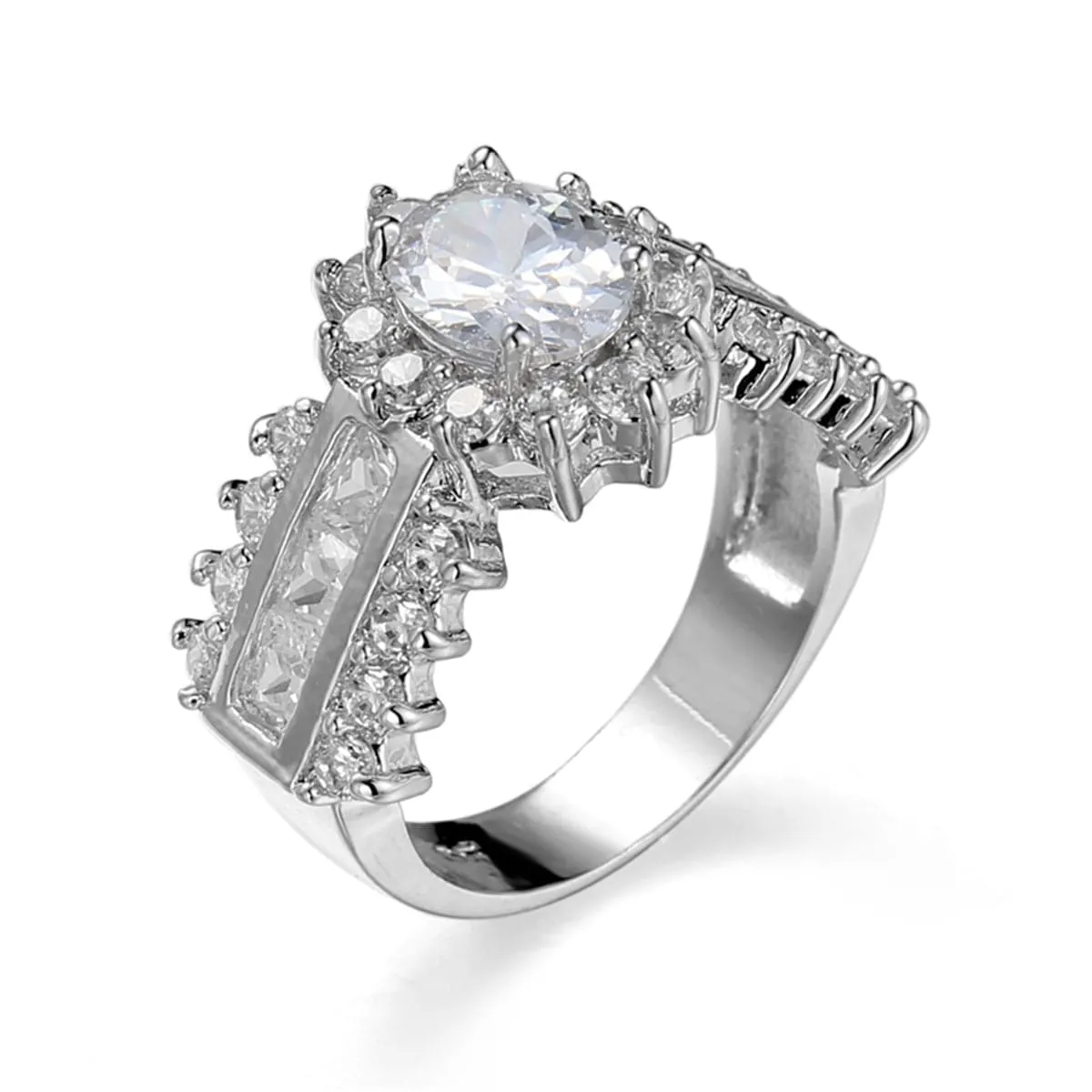 Crystal & Silver-Plated Hola Ring