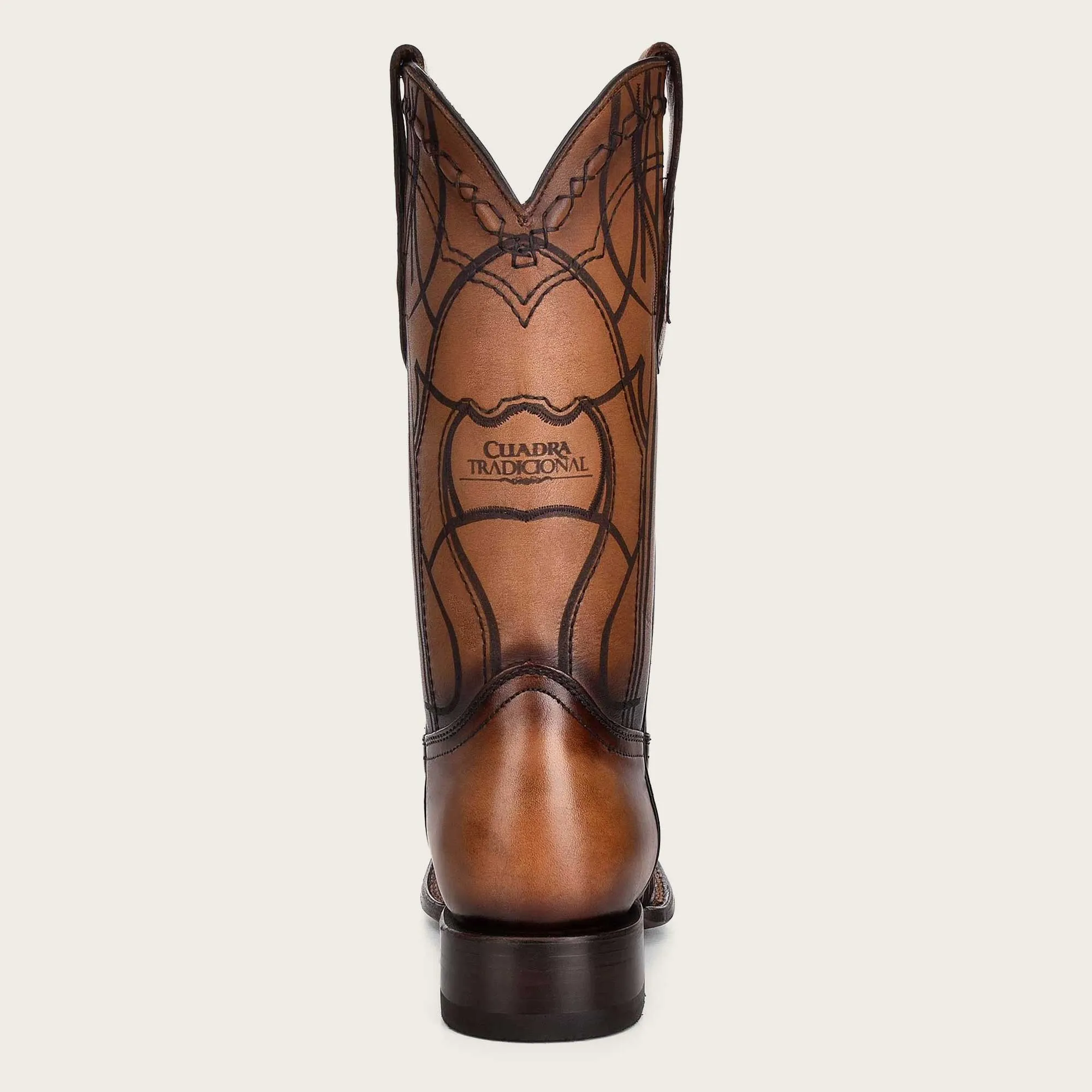 Cuadra Engraved Honey Leather Western Boots CU500