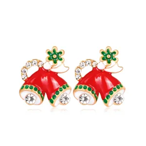 Cubic Zirconia & 18K Gold-Plated Botany Bell Stud Earrings