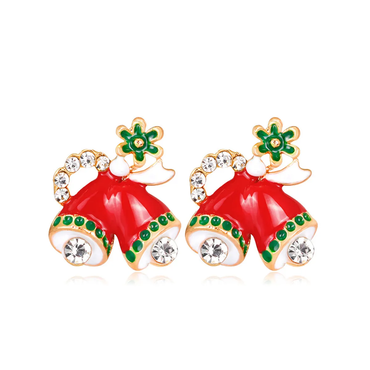Cubic Zirconia & 18K Gold-Plated Botany Bell Stud Earrings