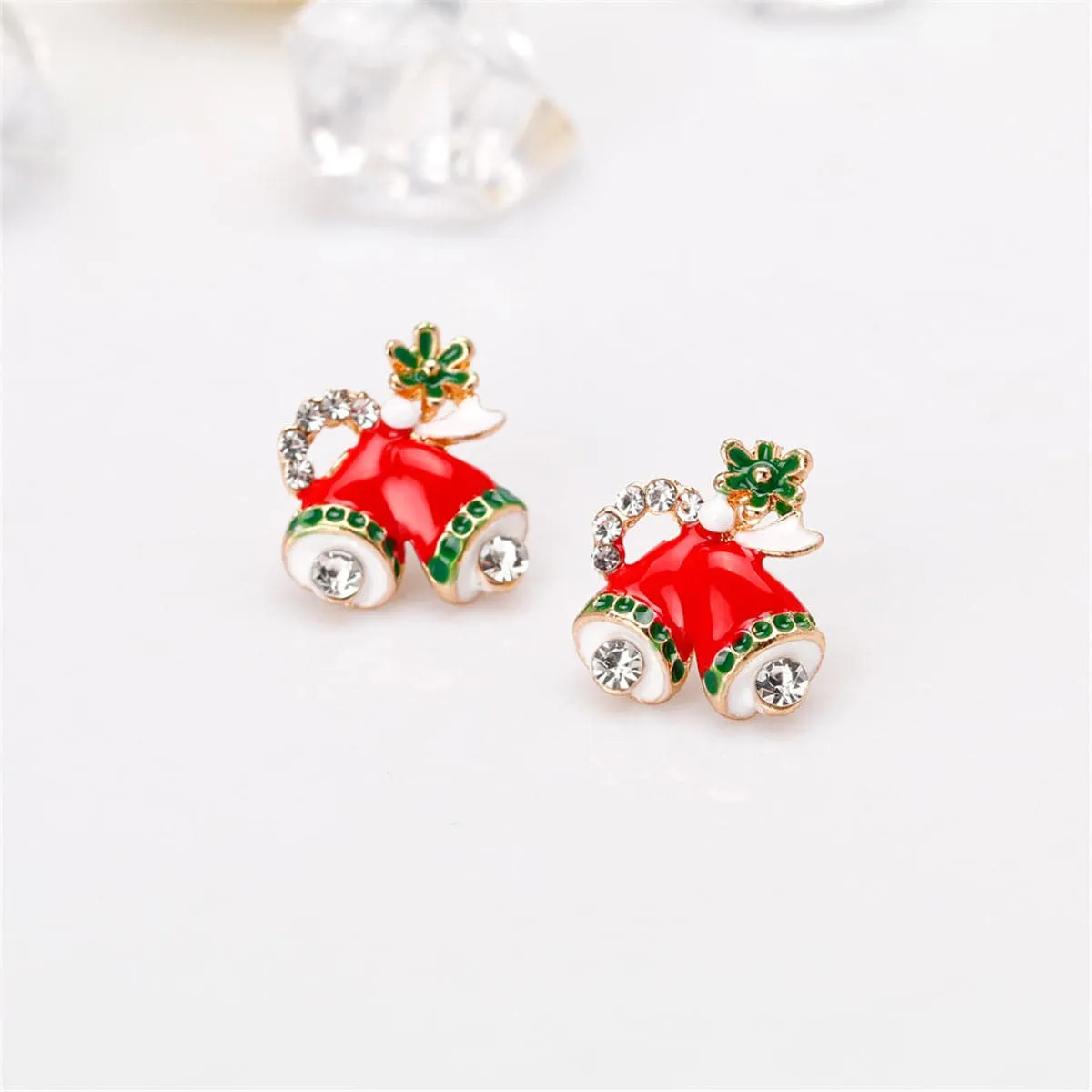 Cubic Zirconia & 18K Gold-Plated Botany Bell Stud Earrings