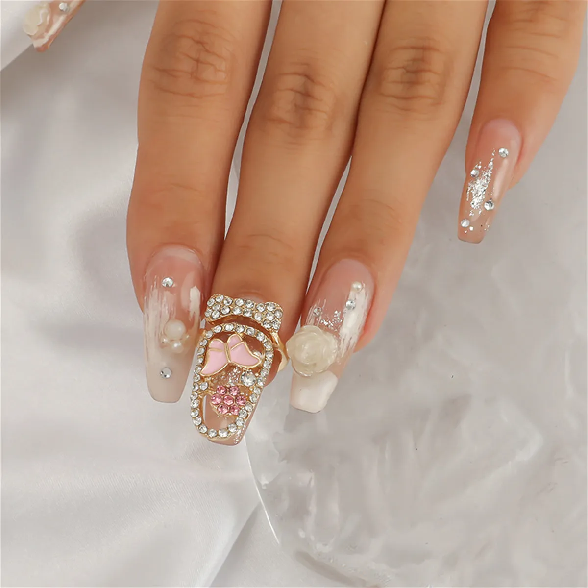 Cubic Zirconia & 18K Gold-Plated Butterfly Bypass Midi Ring