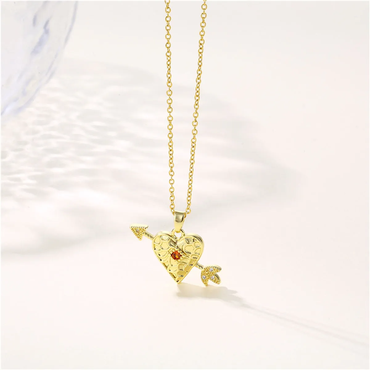 Cubic Zirconia & 18K Gold-Plated Cupid Arrow Pendant Necklace