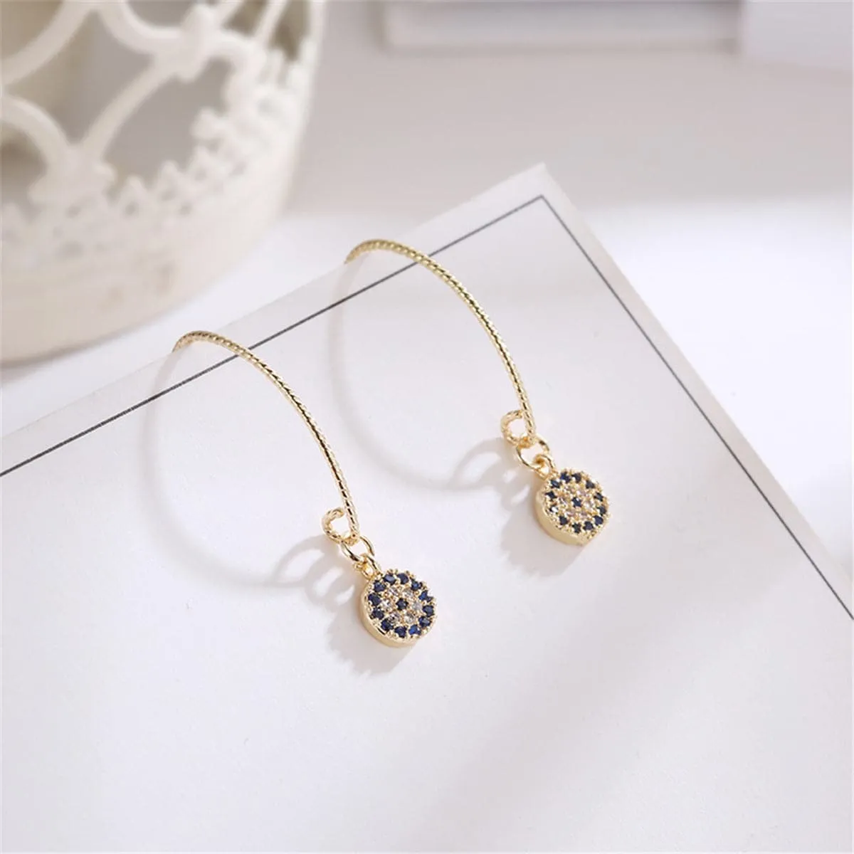Cubic Zirconia & 18K Gold-Plated Devil's Eyes Drop Earrings