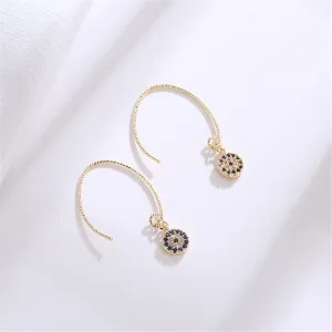Cubic Zirconia & 18K Gold-Plated Devil's Eyes Drop Earrings