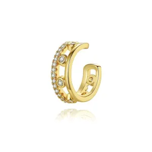 Cubic Zirconia & 18K Gold-Plated Ear Cuff