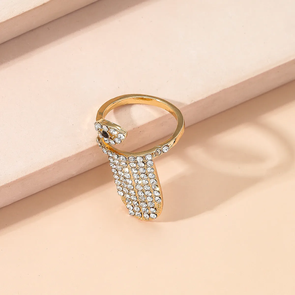 Cubic Zirconia & 18K Gold-Plated Eye Bypass Midi Ring