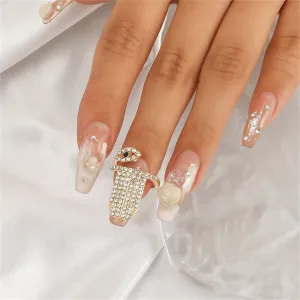 Cubic Zirconia & 18K Gold-Plated Eye Bypass Midi Ring