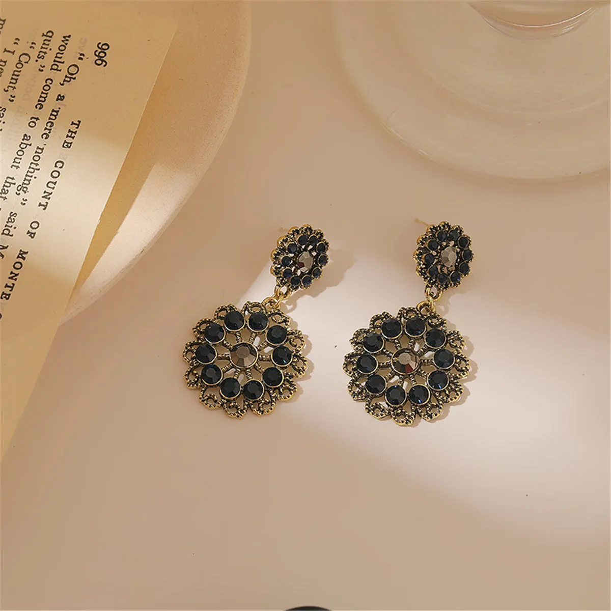 Cubic Zirconia & 18K Gold-Plated Ferris Wheel Drop Earrings