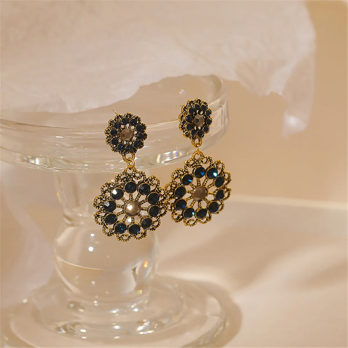 Cubic Zirconia & 18K Gold-Plated Ferris Wheel Drop Earrings