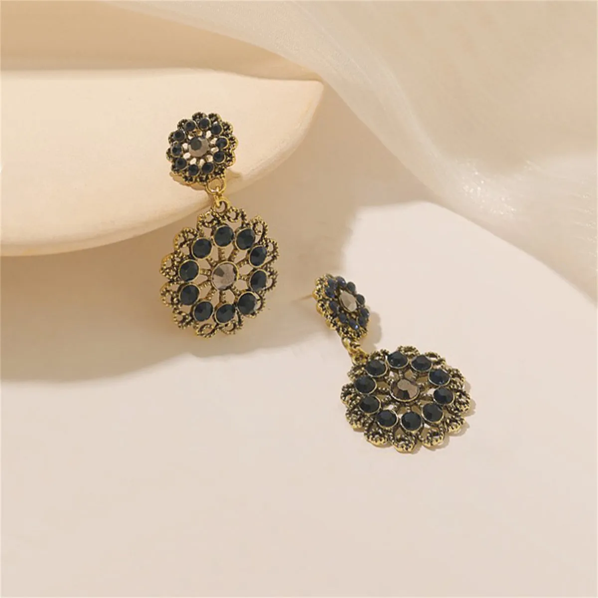 Cubic Zirconia & 18K Gold-Plated Ferris Wheel Drop Earrings