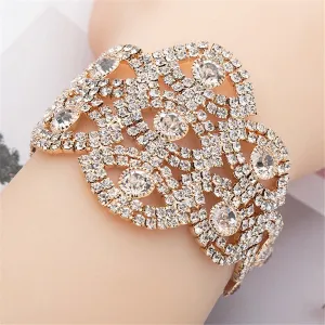 Cubic Zirconia & 18K Gold-Plated Layer Eye Bracelet